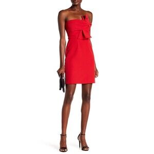 Alexia Admor Strapless Red Bow Mini Dress Size 12 $300